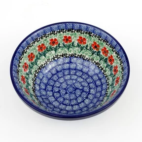 Miska ceramiczna 058 h-7,5cm <br> 1916X Czerwone kwiatuszki